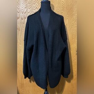 Women's Black Open-Front Cardigan
